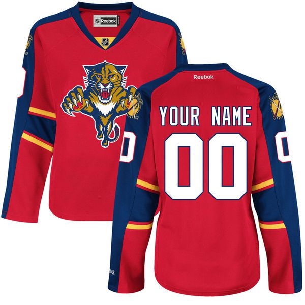 Women Florida Panthers Reebok Red Custom Premier Home NHL Jersey